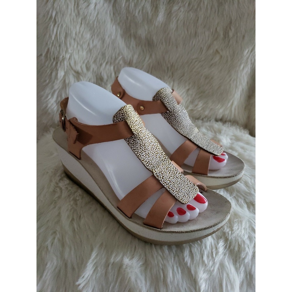 Women Fantasy Sandals Flex Sole Technology Wedge Buckle Leather Upper 40 /9